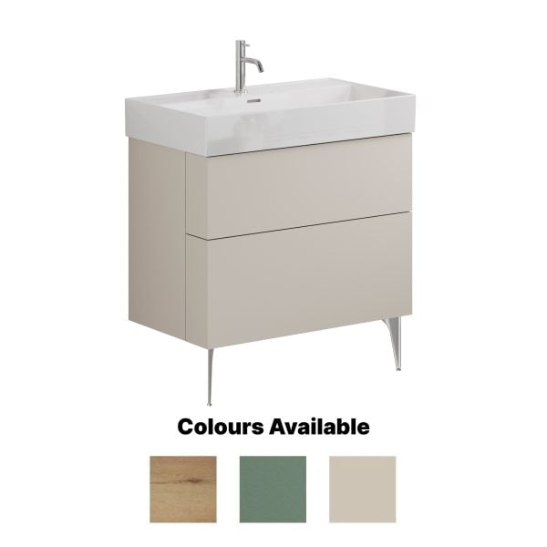Crosswater - Avenue 800mm Two Drawer Wall Hung Vanity Unit (3 Finishes Available)