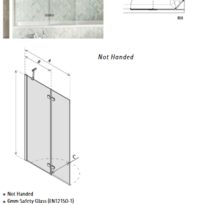 Matki - Eleganza Inward Opening Two Panel Bath Screen EIB