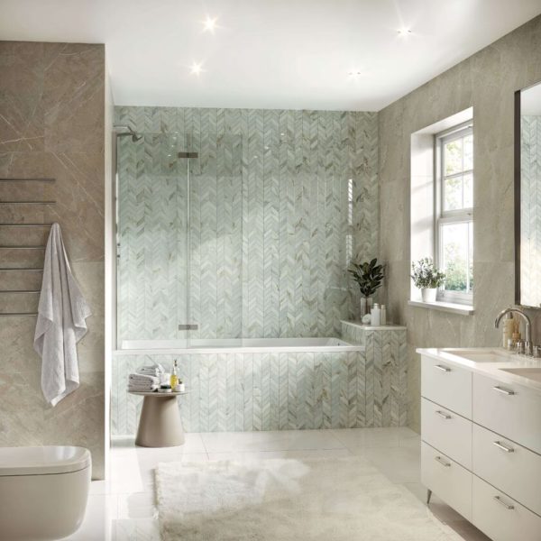 Matki - Eleganza Inward Opening Two Panel Bath Screen - EIB925SC