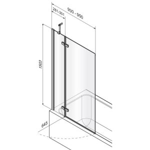 Matki - Eleganza Outward Opening Two Panel Bath Screen EOB - spec