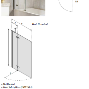 Matki - Eleganza Outward Opening Two Panel Bath Screen EOB-spec