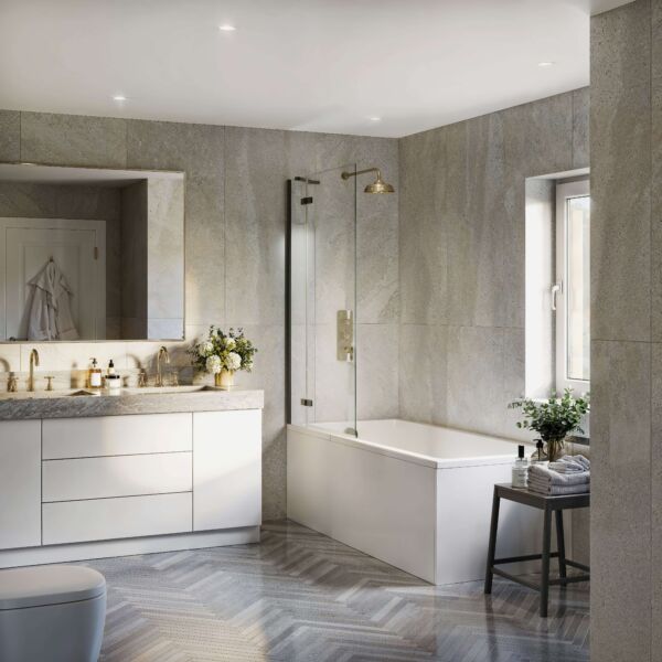 Matki - Eleganza Outward Opening Two Panel Bath Screen EOB