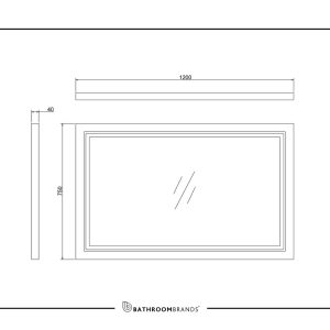 Burlington - 1200mm Framed Mirror with LED Illumination in Matt White - M12MW - spec