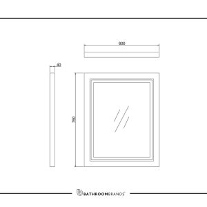 Burlington - 600mm Framed Mirror with LED Illumination in Matt White - M6MW - spec