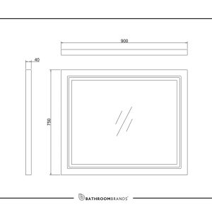 Burlington - 900mm Framed Mirror with LED Illumination in Matt White - M9MW - spec