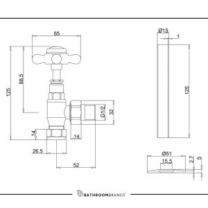 Burlington - Angled Radiator Valves in Chrome - R6 CHR - spec