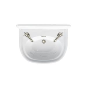 Burlington - Arcade 500mm Cloakroom Basin 2 Tap Holes with Nickel Overflow - ARC500 2TH