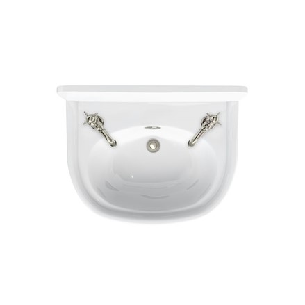Burlington - Arcade 500mm Cloakroom Basin 2 Tap Holes with Nickel Overflow - ARC500 2TH