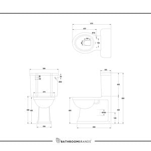 Burlington - Arcade Full Back to Wall Close Coupled Pan - ARC4 - spec