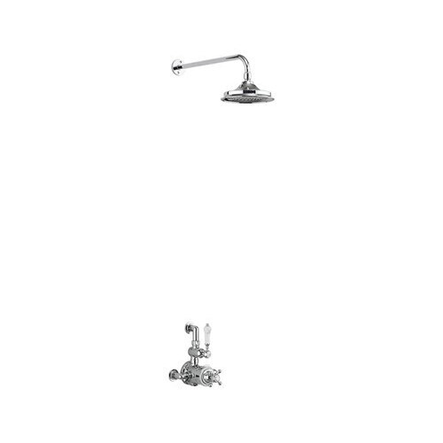Burlington - Avon Thermostatic Exposed Shower Valve Single Outlet with Fixed Shower Arm with 6 Shower Head in Chrome - AF1S+V16