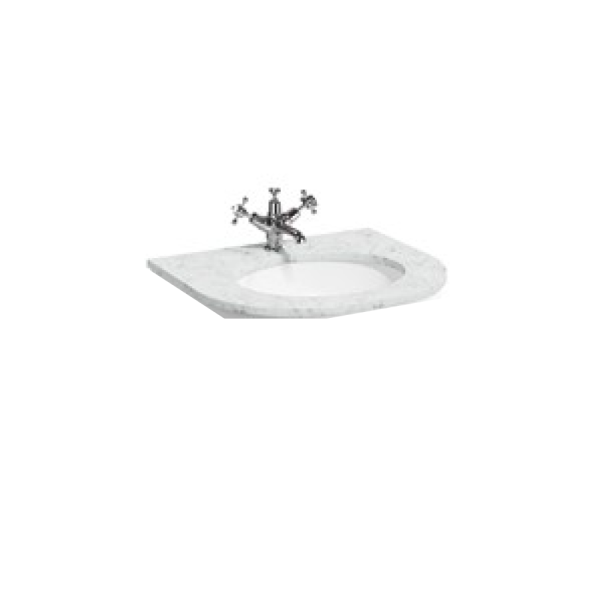 Burlington - Carrara White Worktop 650mm - BC65