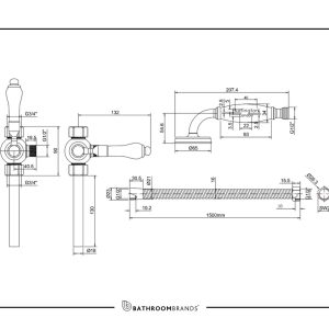 Burlington - Ceramic Telephone Handset, Hose & Divertor - V27 - spec