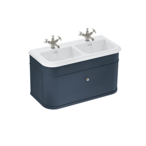 Burlington - Chalfont 1000mm Single Draw Vanity Unit in Blue No Legs with Ceramic Basin - CH100B