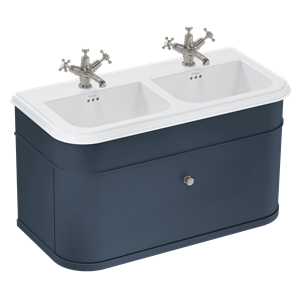 Burlington - Chalfont 1000mm Single Draw Vanity Unit in Blue No Legs with Ceramic Basin - CH100B