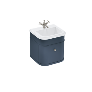 Burlington - Chalfont 550mm Single Drawer Vanity Unit in Blue No Legs with Ceramic Basin - CH55B