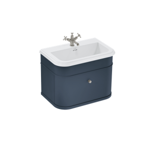 Burlington - Chalfont 750mm Single Drawer Vanity Unit in Blue No Legs with Ceramic Basin - CH75B