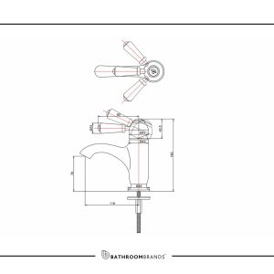 Burlington - Chelsea Curved Basin Mixer without Pop-up Waste - CH21 - spec