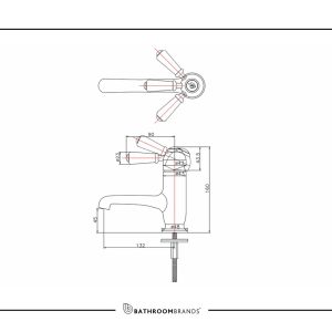 Burlington - Chelsea Straight Basin Mixer without Waste - CH19 - spec