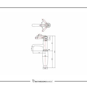 Burlington - Chelsea Straight Tall Basin Mixer without Waste - CHE1 - spec