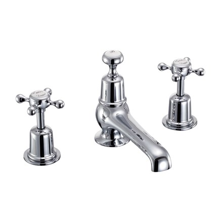 Burlington - Claremont 3 Hole Mixer in Chrome with Pop-up Waste - CL12-QT