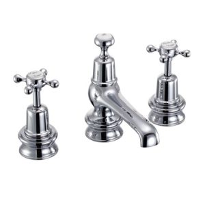 Burlington - Claremont Regent 3 Hole Mixer with Pop-up Waste in Chrome - CLR12-QT