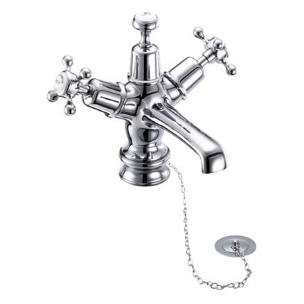 Burlington - Claremont Regent Basin Mixer with Plug & Chain Waste - CLR5-QT