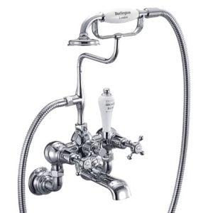Burlington - Claremont Regent Bath Shower Mixer Wall Mounted in Chrome