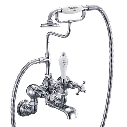 Burlington - Claremont Regent Bath Shower Mixer Wall Mounted in Chrome - CLR17-QT