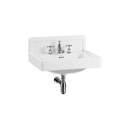 Burlington - Contemporary Basin 610mm Upstand 2 Tap Holes - B2 UP 2TH