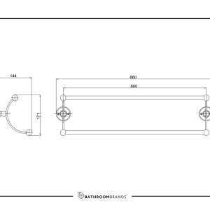 Burlington - Double Towel Rail Chrome - A17 - spec