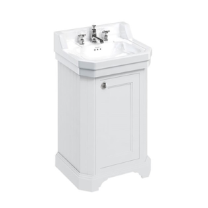 Burlington - Edwardian 560mm Vanity Unit with Door in Matt White - FC12W