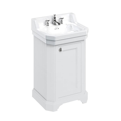 Burlington - Edwardian 560mm Vanity Unit with Door in Matt White - FC12W