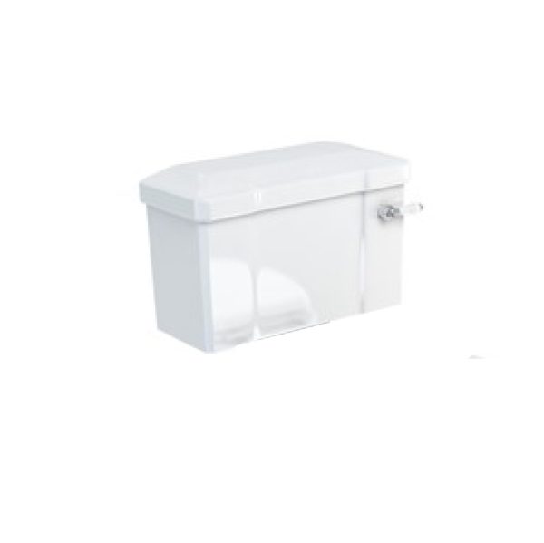 Burlington - Extended Depth 510mm Close Coupled Cistern with Back and Bottom Entry Water Supply with White Lever Flush - C30