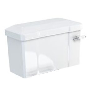 Burlington - Extended Depth 510mm Close Coupled Cistern with Back and Bottom Entry Water Supply with White Lever Flush - C30