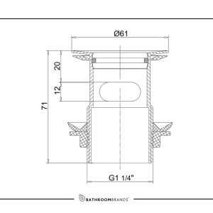 Burlington - Flip-top Basin Waste Slotted in Chrome - W18 - spec