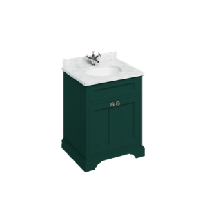 Burlington – Freestanding 650mm Vanity Unit with Doors – Matt Green