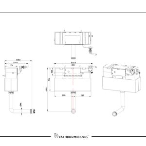 Burlington - Front Top Access Concealed Cistern With Lever Flush - F6CC - spec