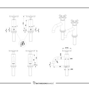 Burlington - Riviera Basin Pillar Tap in Chrome - RIV7 CHR - spec