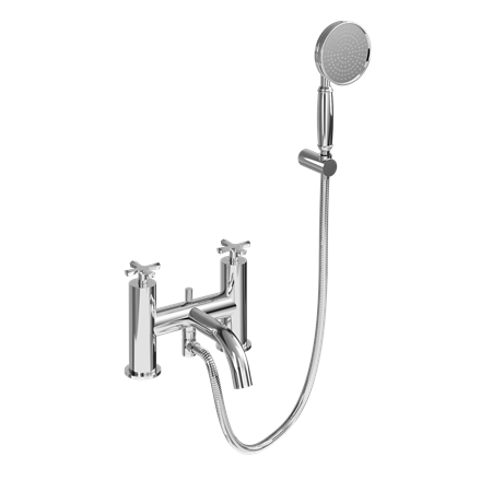 Burlington - Riviera Bath Shower Mixer with Hand Shower and Hose kit in Chrome - RIV4 CHR