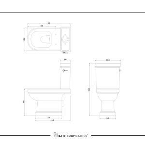 Burlington - Riviera Close Coupled Pan Open Back - RIV9 - spec