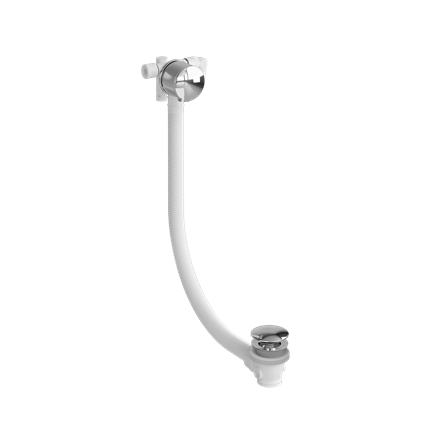 Burlington - Riviera Overflow Bath Filler with Click Clack Waste in Chrome - RIV36 CHR