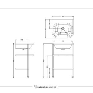 Burlington - Roll Top Basin with Overflow - B7E - spec
