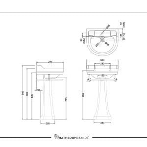 Burlington - Round Towel Rail 560mm in Chrome - T4 CHR - spec