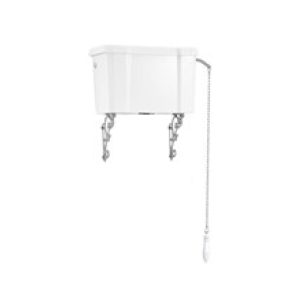 Burlington - Single Flush High Level Cistern with Chain & Ceramic Handle (including cistern fittings) - C28S