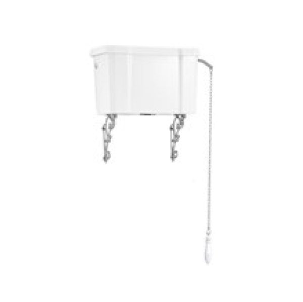 Burlington - Single Flush High Level Cistern with Chain & Ceramic Handle (including cistern fittings) - C28S