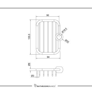 Burlington - Soap Basket for Vertical Riser - V23 - spec