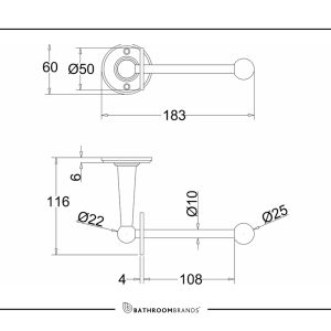 Burlington - Spare WC Roll Holder Chrome - A6 CHR - spec
