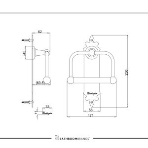 Burlington - Spire Toilet Roll Holder in Chrome - A45 CHR - spec