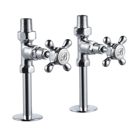 Burlington - Straight Radiator Valves in Chrome - R7 CHR