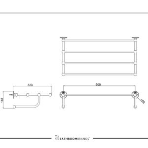 Burlington - Towel Rack in Chrome - A46 CHR - spec